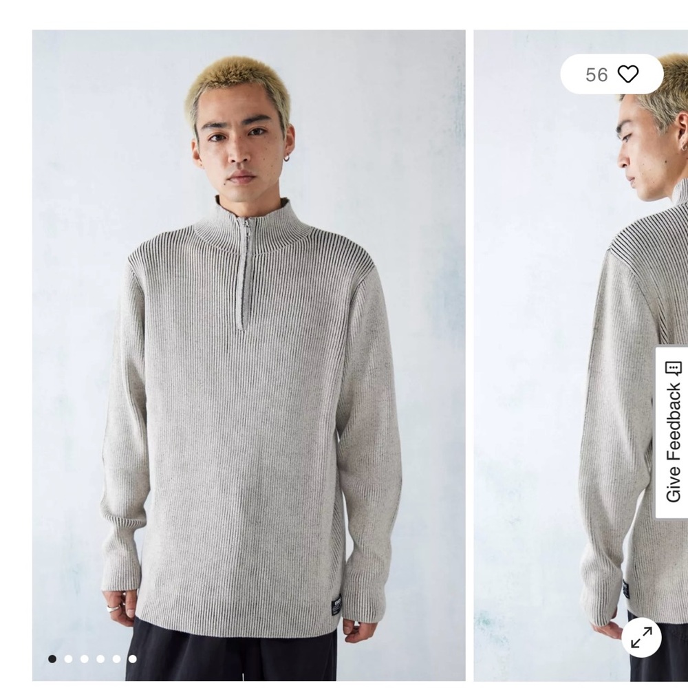 Urban Outfitters BDG Plated red quarter-zip pullover